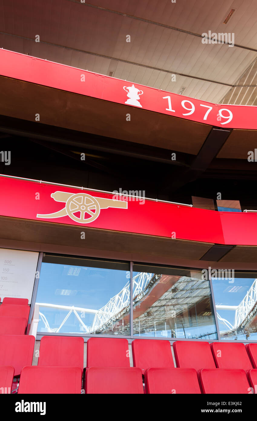 Detail view showing exterior of executive box, The Emirates Stadium, Arsenal  Football Club Stock Photo - Alamy