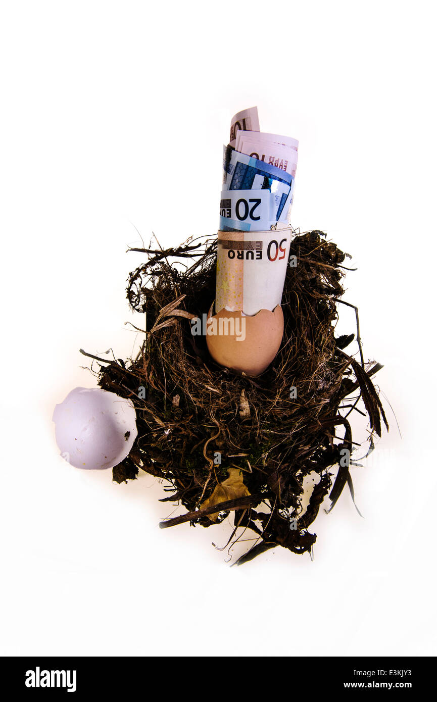 Nest Egg Investment savings pension pot Stock Photo