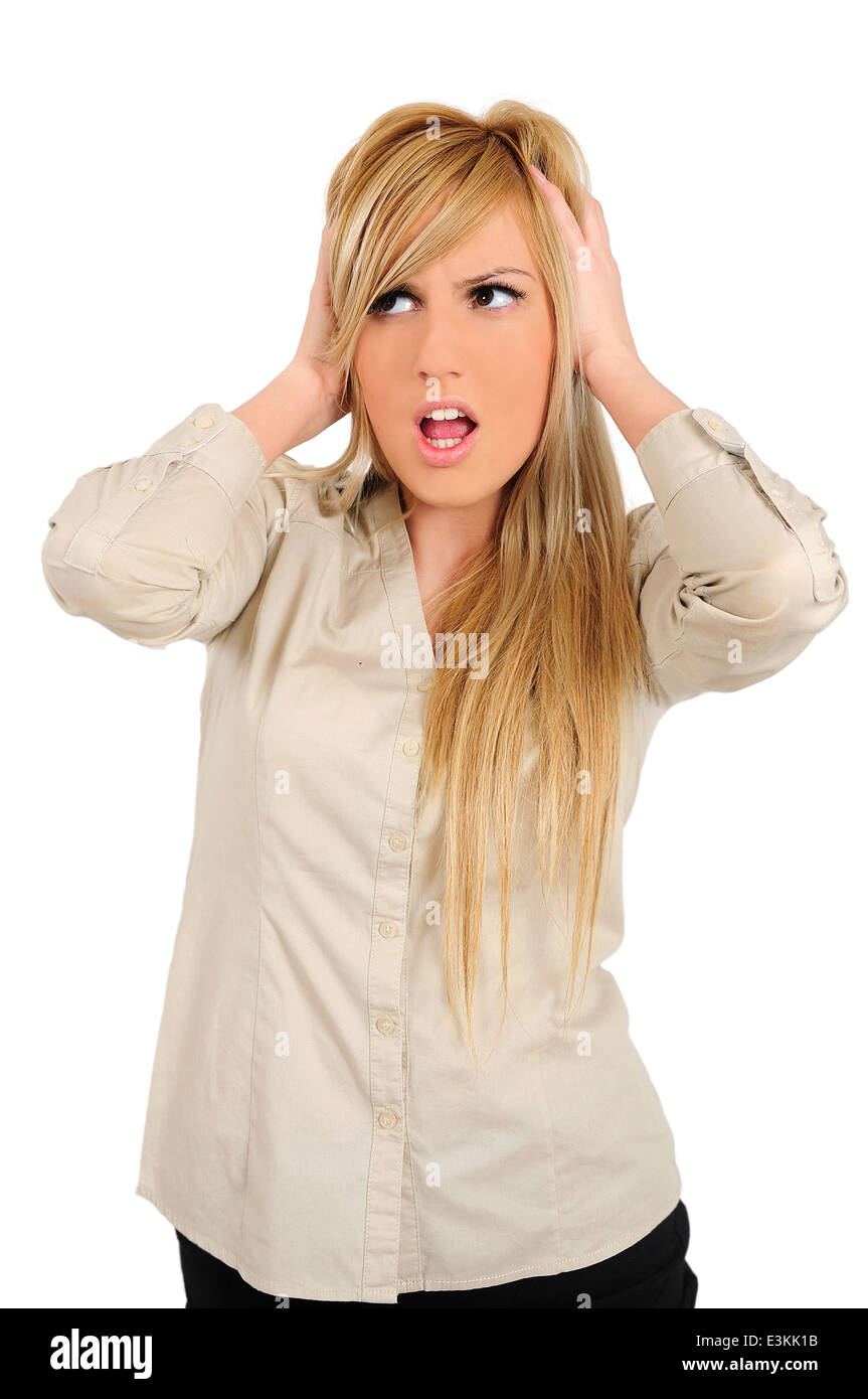 Isolated closeup angry woman hi-res stock photography and images - Alamy