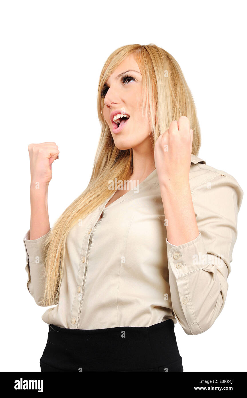 Isolated young business woman Stock Photo - Alamy
