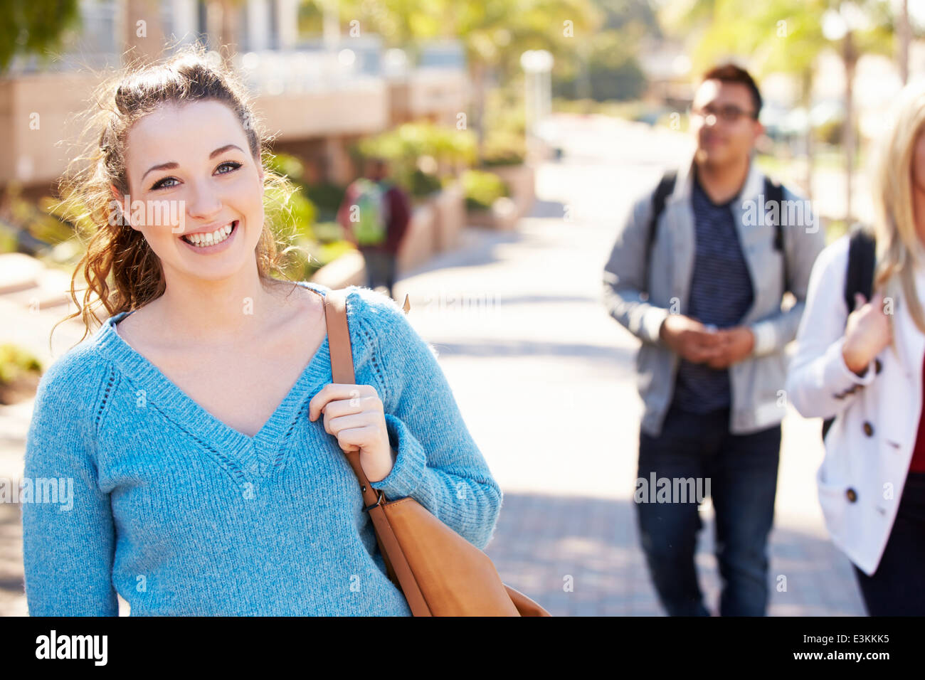 Portrait Of Female University Student Outdoors On Campus Stock Photo