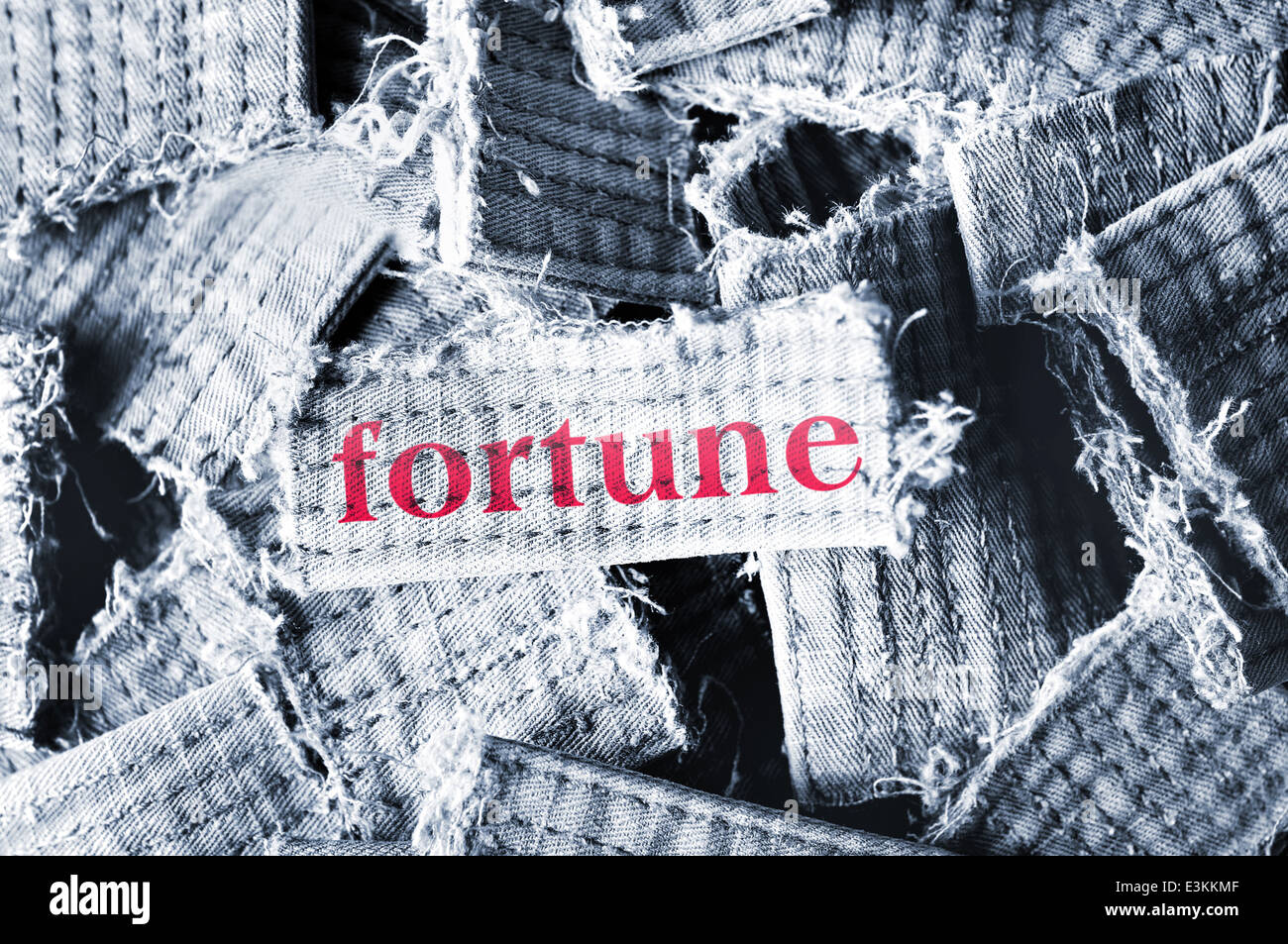 Fortune word on material pieces Stock Photo Alamy