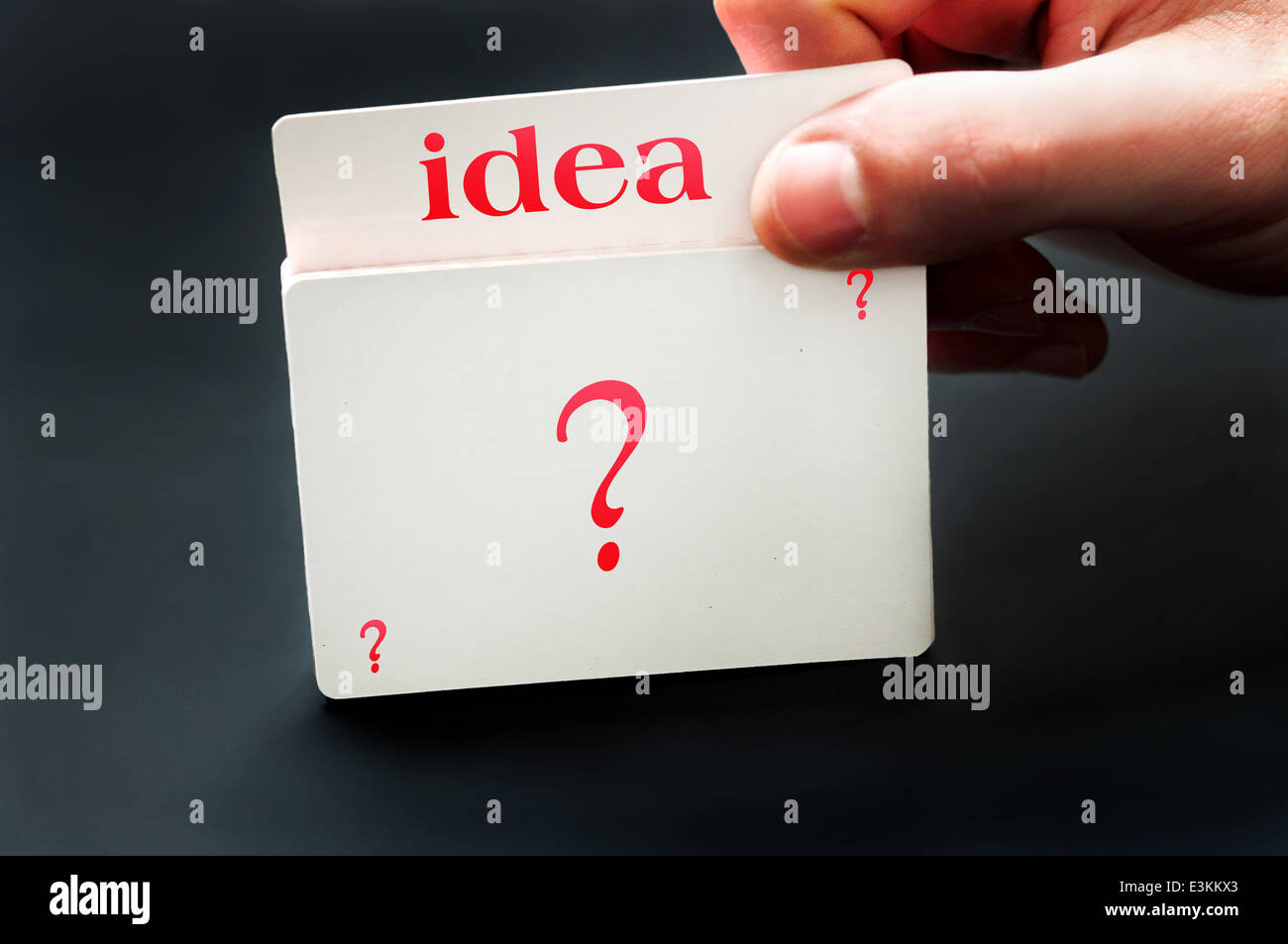 Idea card from question deck of cards Stock Photo