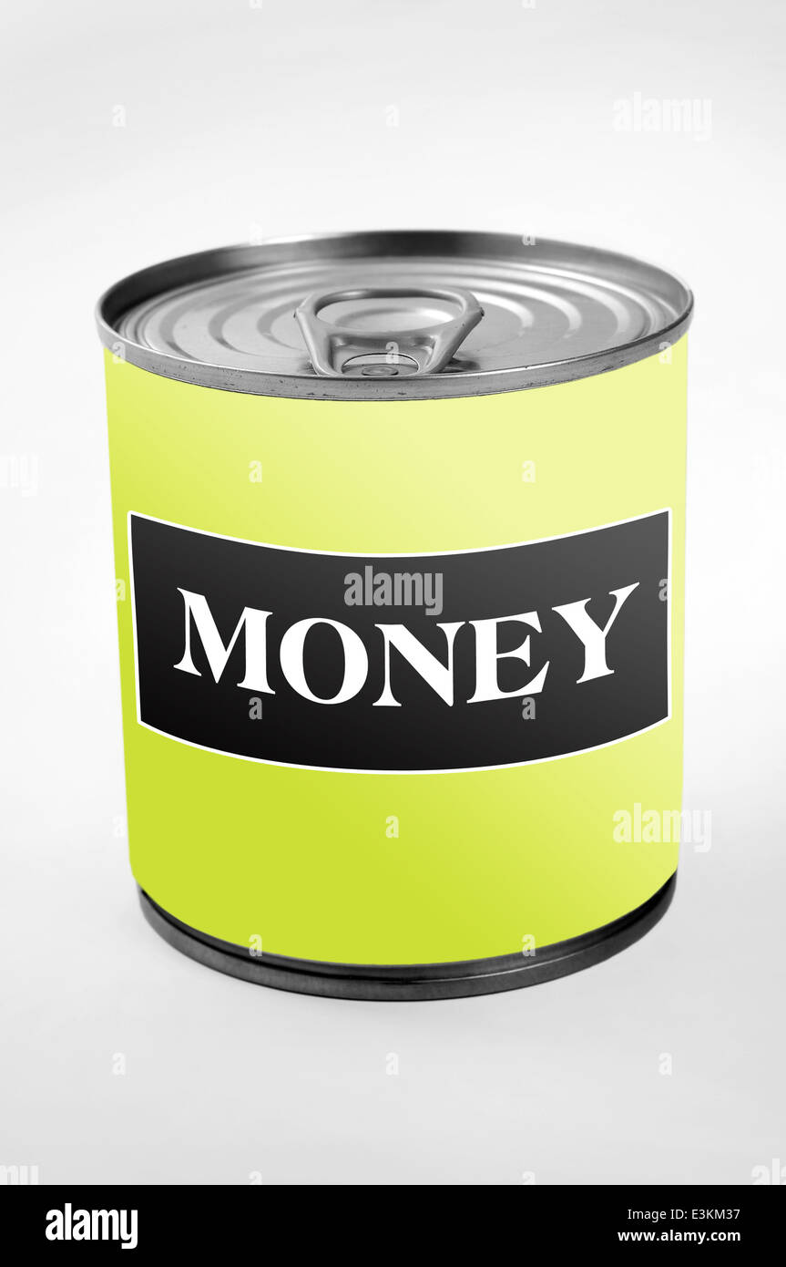 Money word on can label Stock Photo