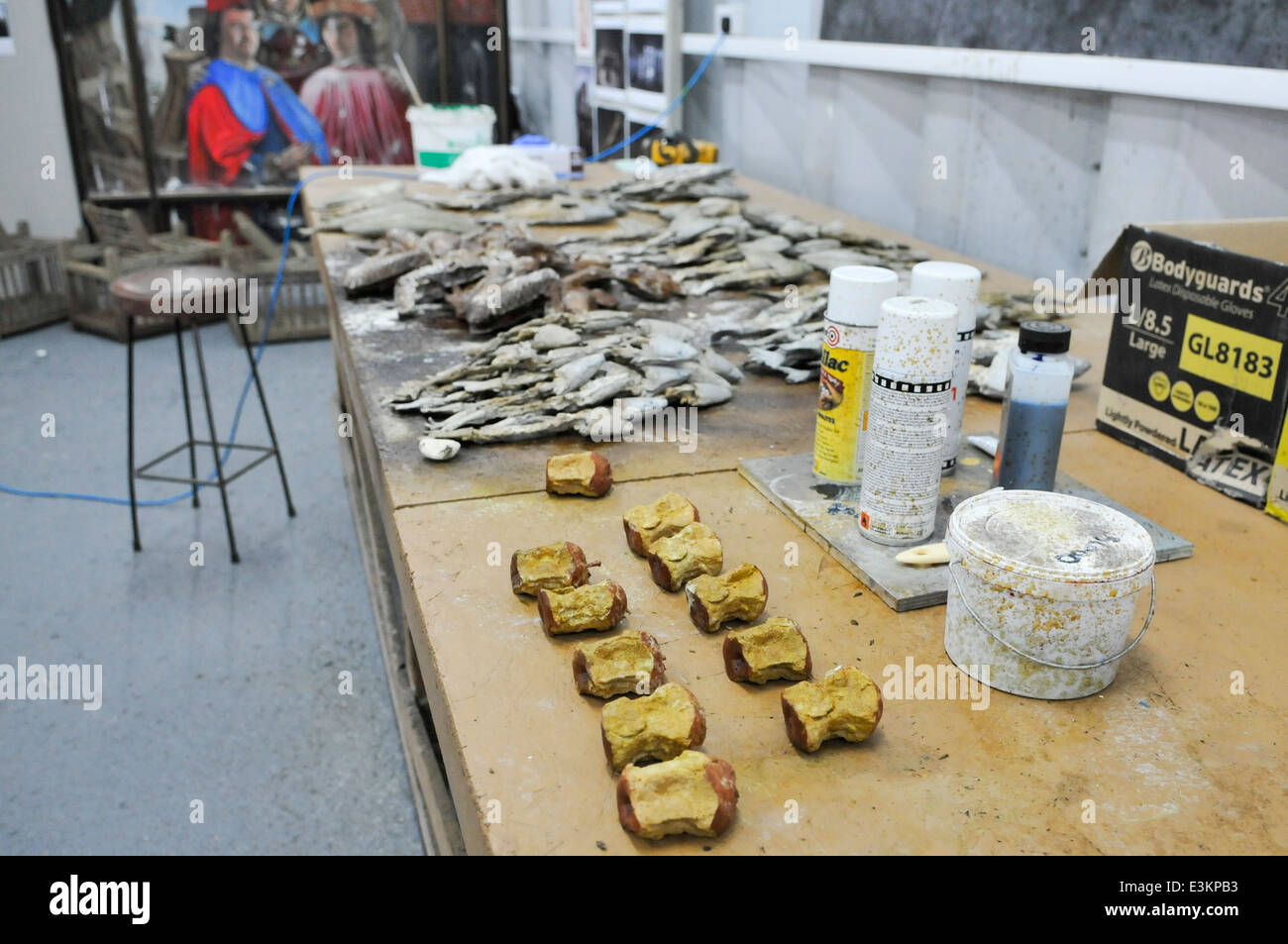 Fish And Other Food Items Being Prepared In The Props Department
