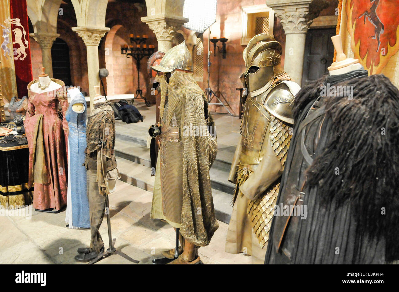 Costumes used in the fantasy drama Game of Thrones. Stock Photo