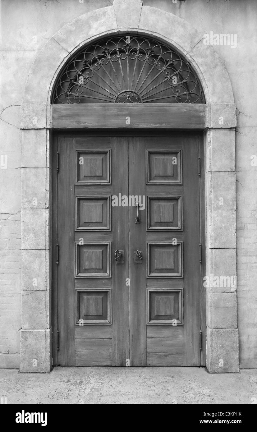 Vintage old door detail Black and White Stock Photos & Images - Alamy