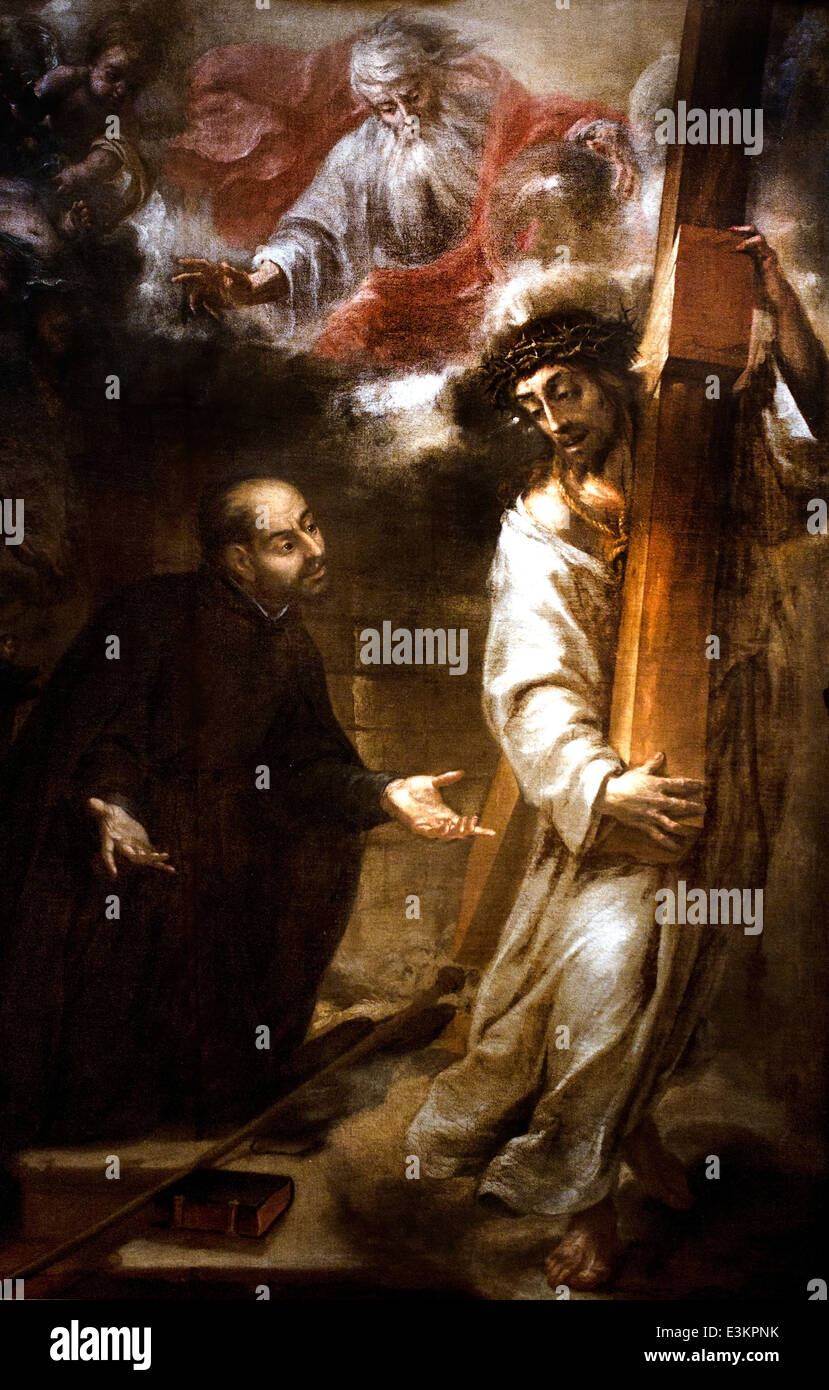 Appearance of Christ to San Ignacio ( St Ignatius of Loyola ) way from Rome 1660 Juan de Valdés Leal 1622-1672 Spain Spanish Stock Photo