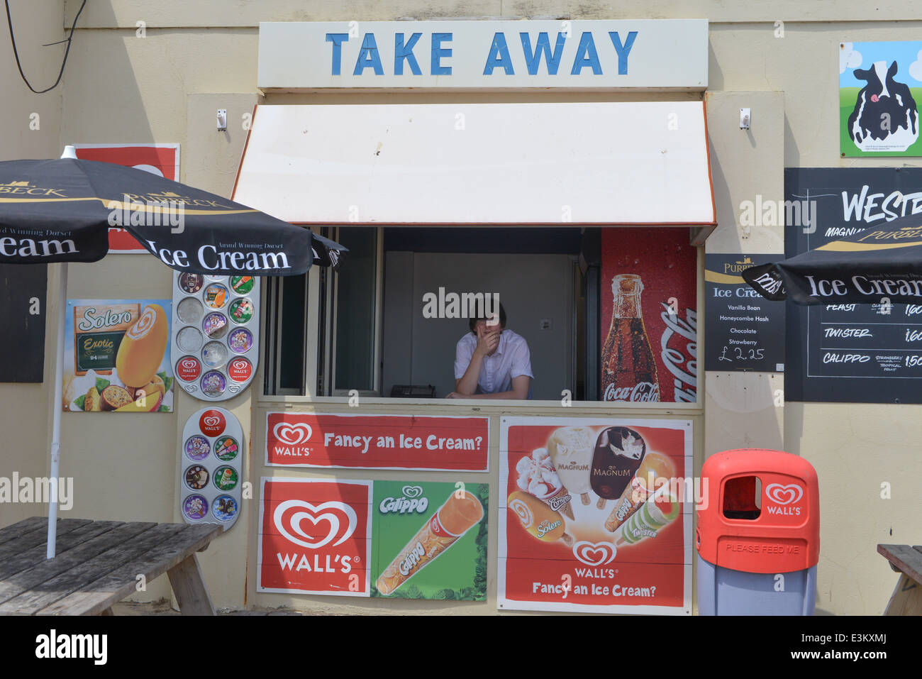 Bournemouth ice cream take away shop food walls Stock Photo