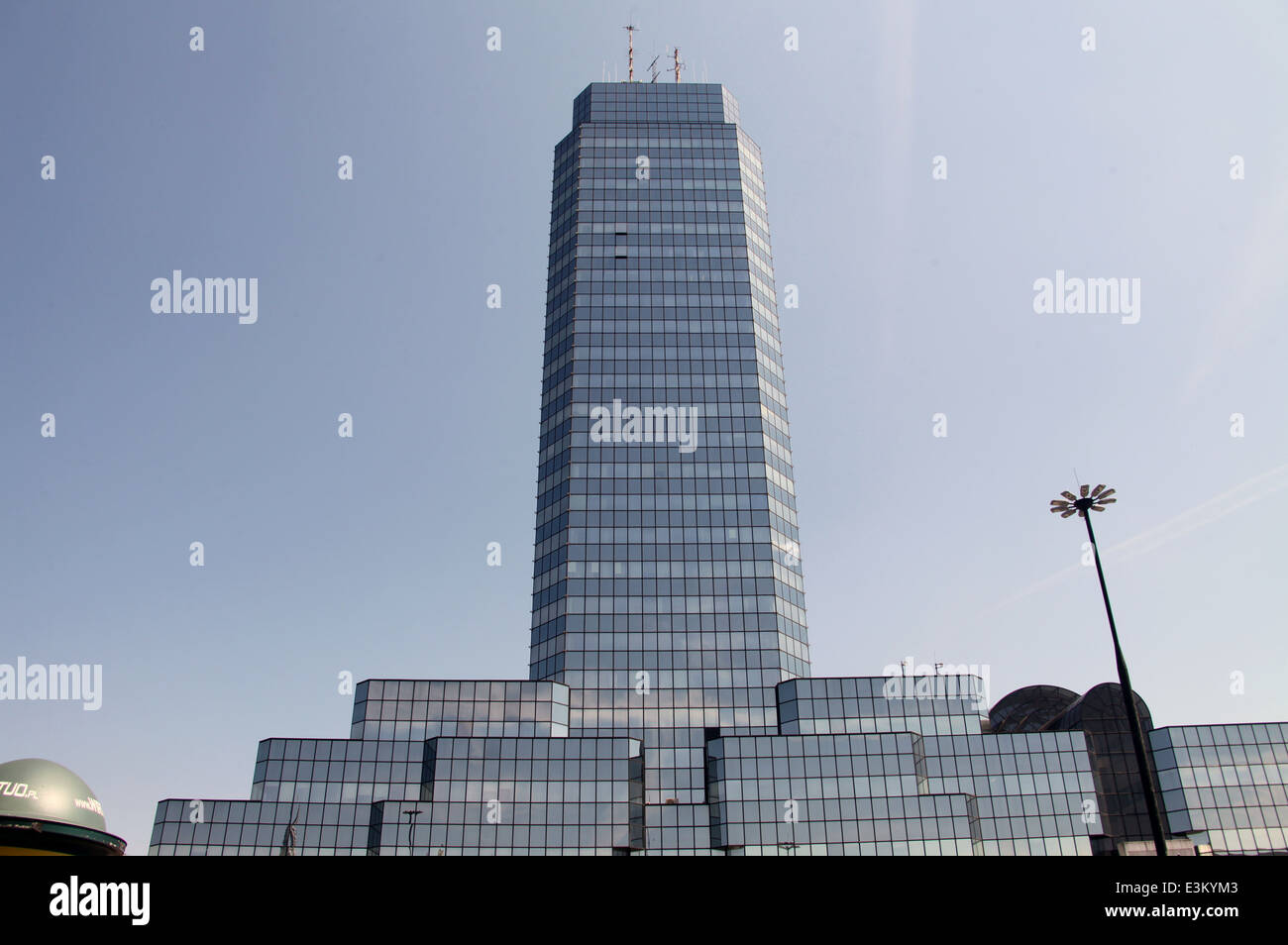 Blekitny Wiezowiec or Blue Skyscraper in Warsaw Stock Photo