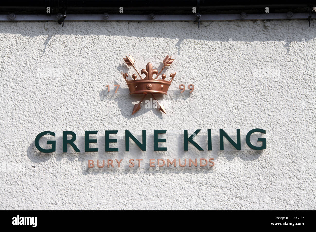 Greene King Brewery Sign on a Public House Stock Photo