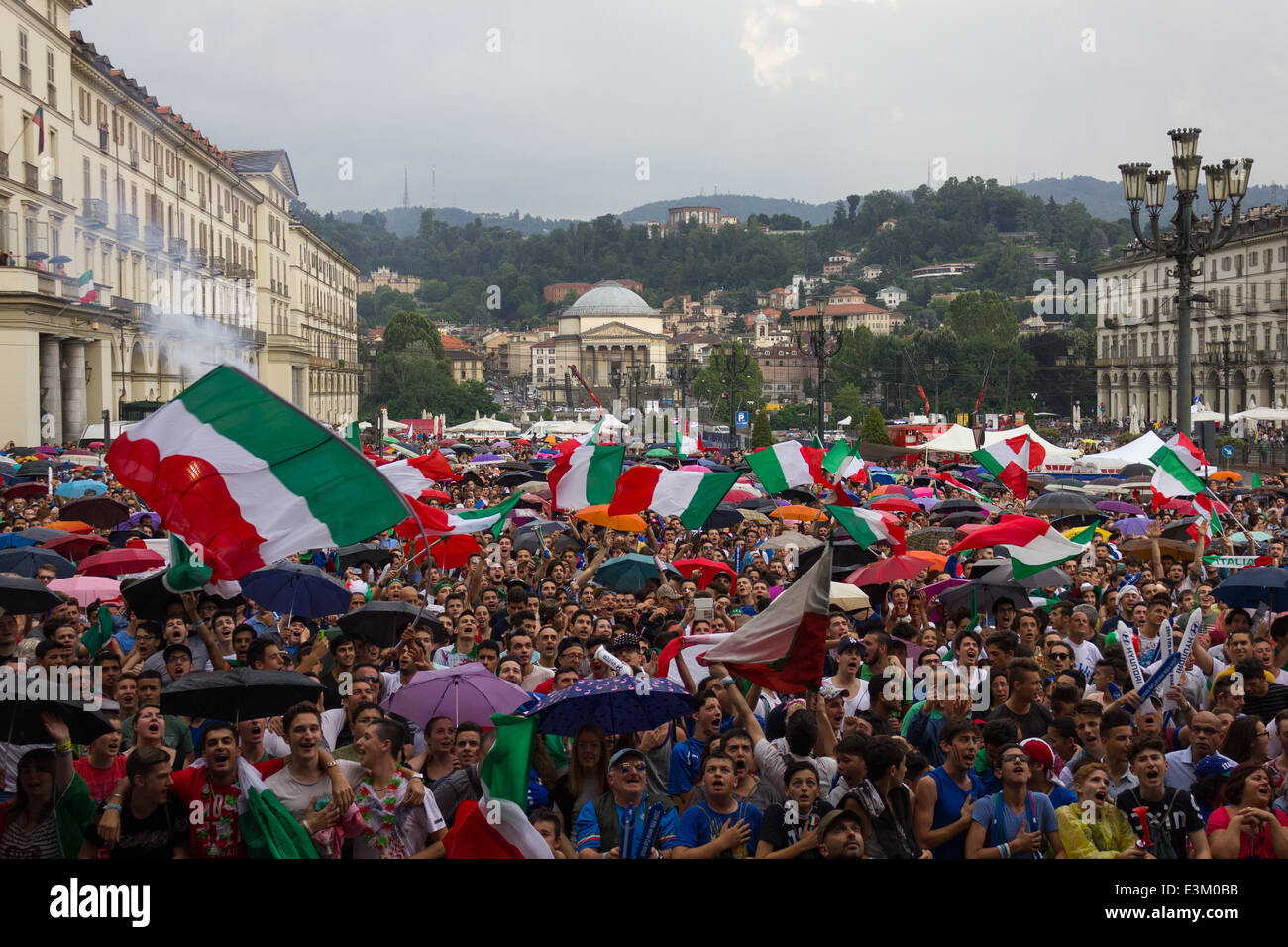 Turin, Itlay. 24th June, 2014. The Italian fans ready to cheer Italy