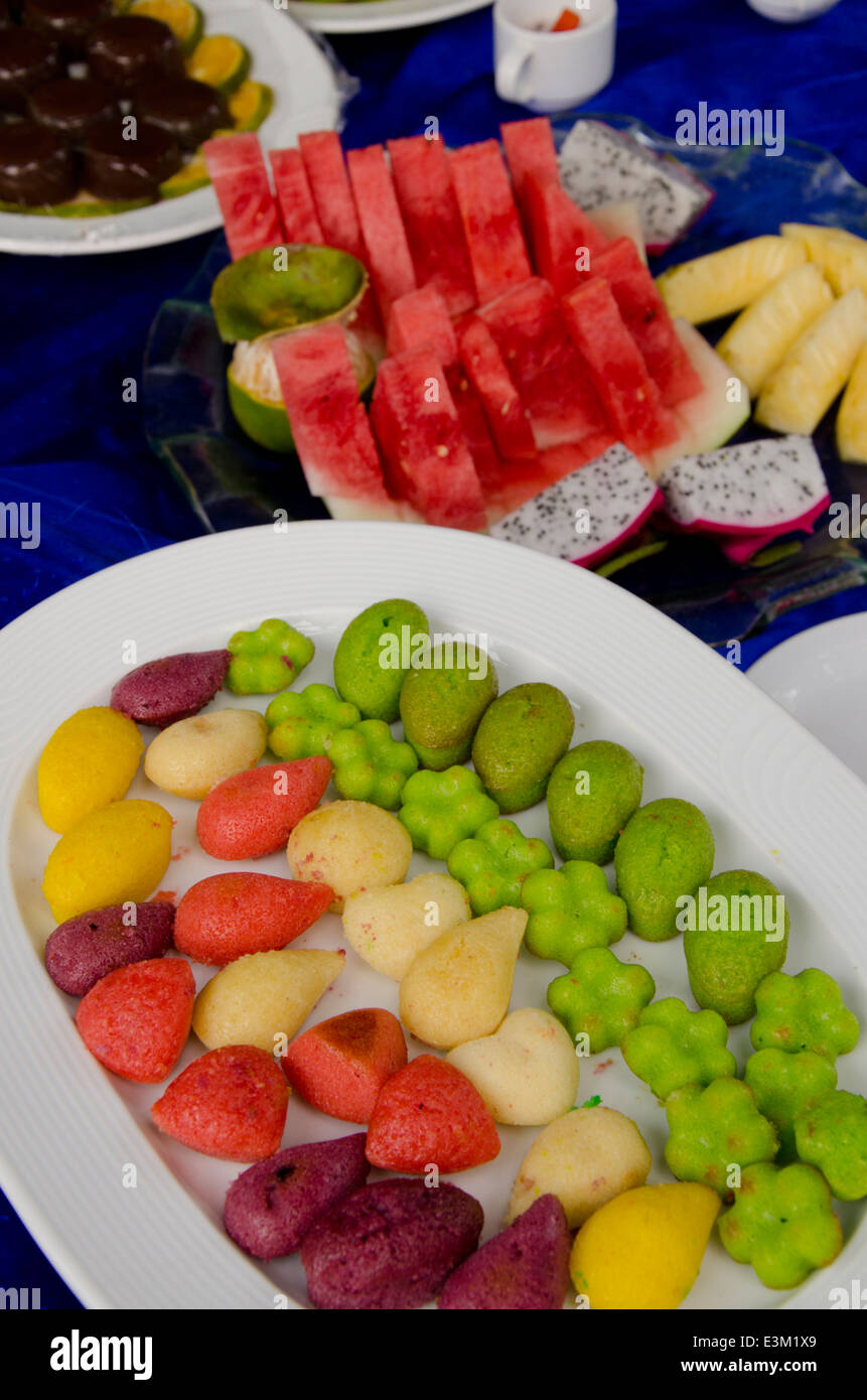 Indonesia, Island of Lombok, Senggigi. Typical Indonesian fruit and