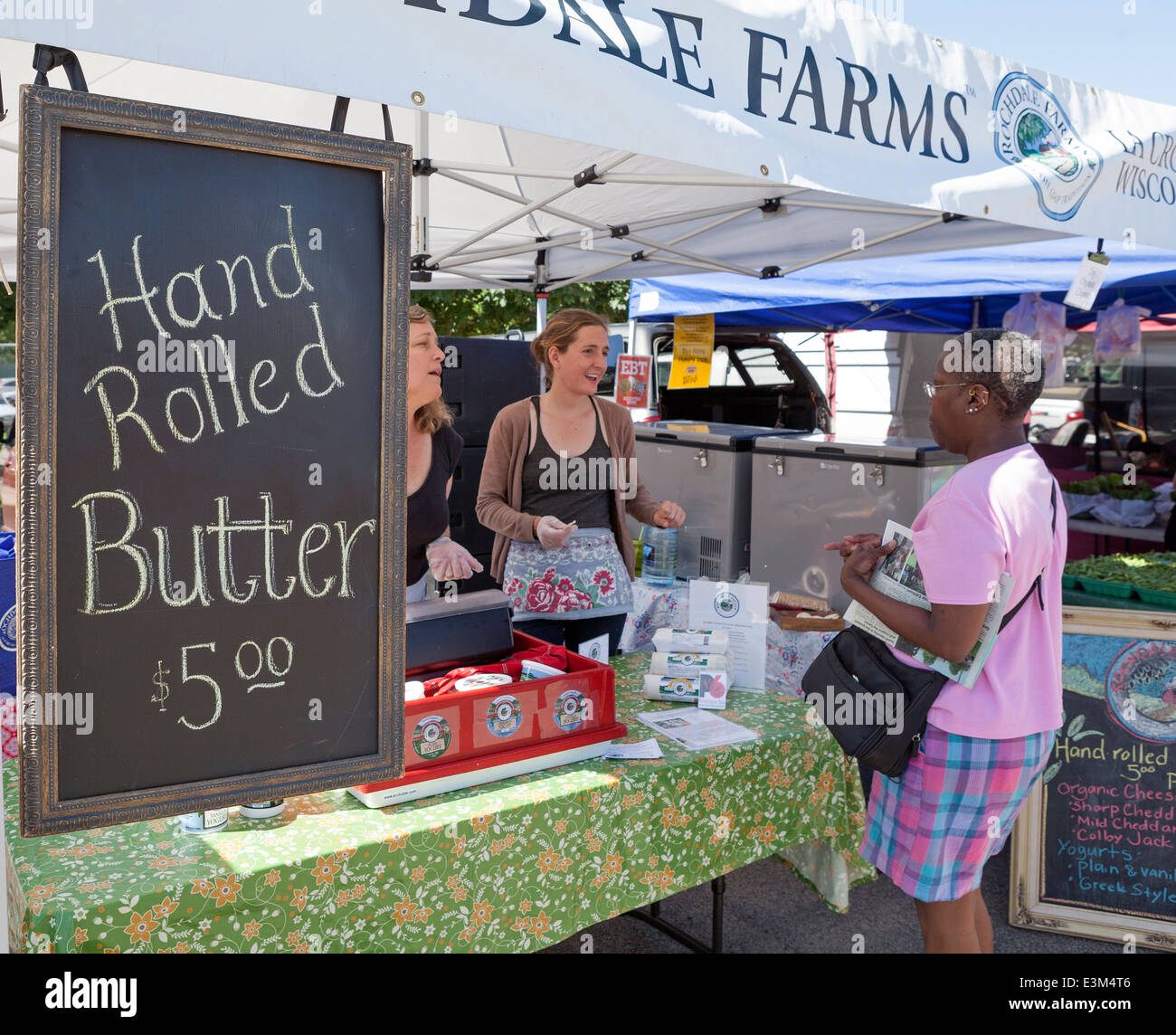 The Midtown Farmers' Market in Minneapolis features fresh produce, flowers, fun, and a festive
