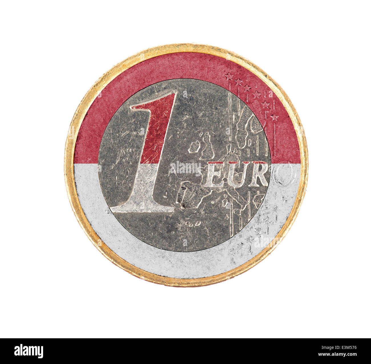 Euro coin, 1 euro, isolated on white, flag of Monaco Stock Photo Alamy