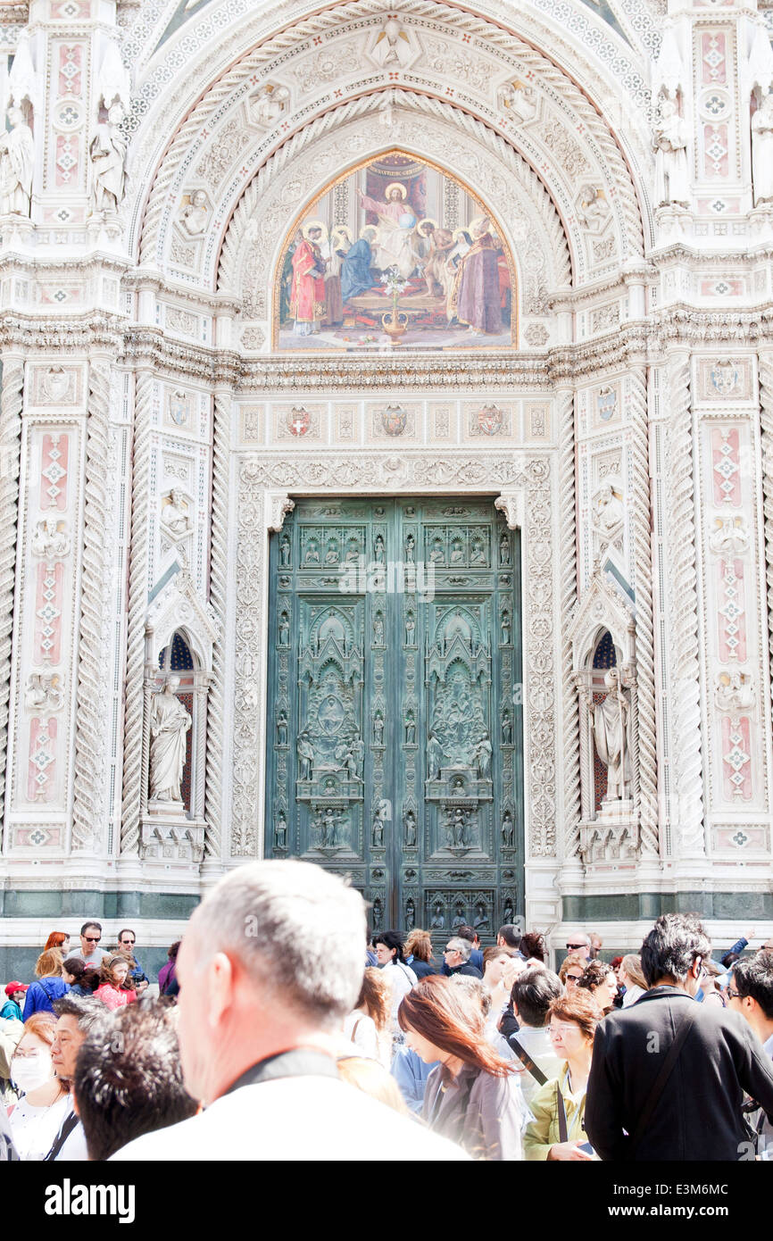 Duomo cathedral main door, Florence Stock Photo