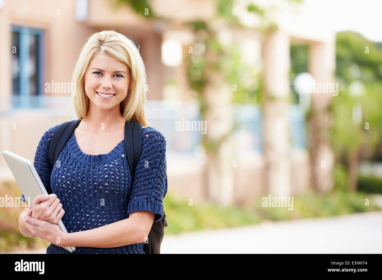 Portrait Of Female University Student Outdoors On Campus Stock Photo ...