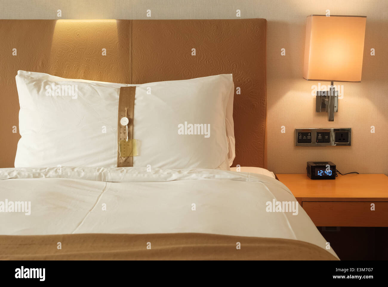 bed in a hotel room Stock Photo Alamy