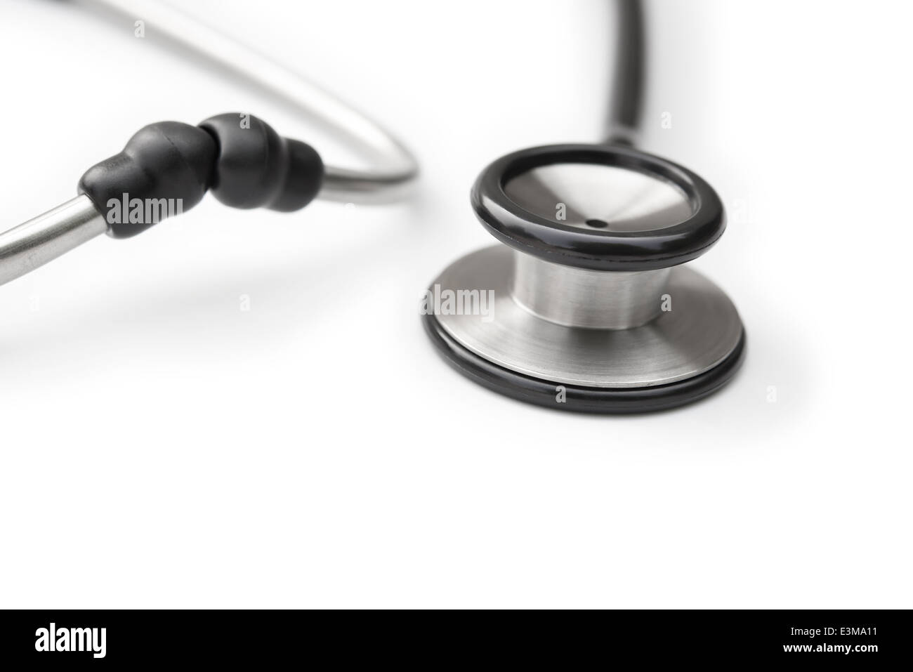 black stethoscope on a white background horizontal Stock Photo - Alamy