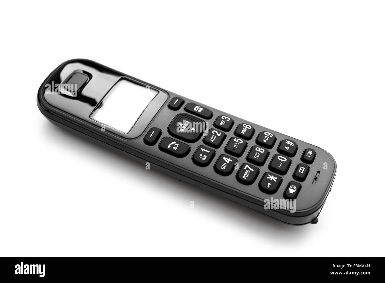 black telephone receiver on a white background Stock Photo Alamy