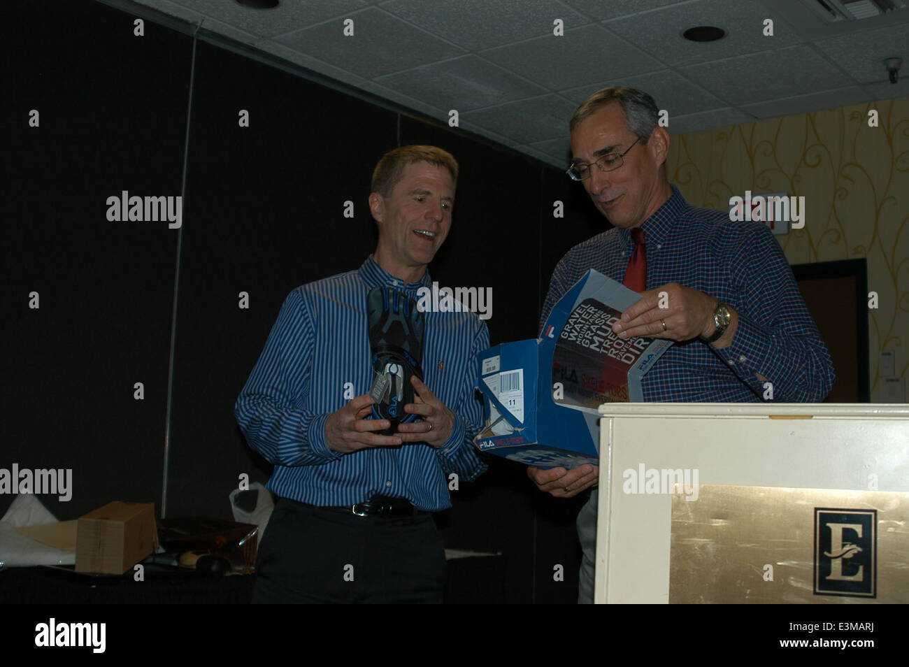 Tom Melius congratulates Paul Schmidt. USFWS, Stock Photo