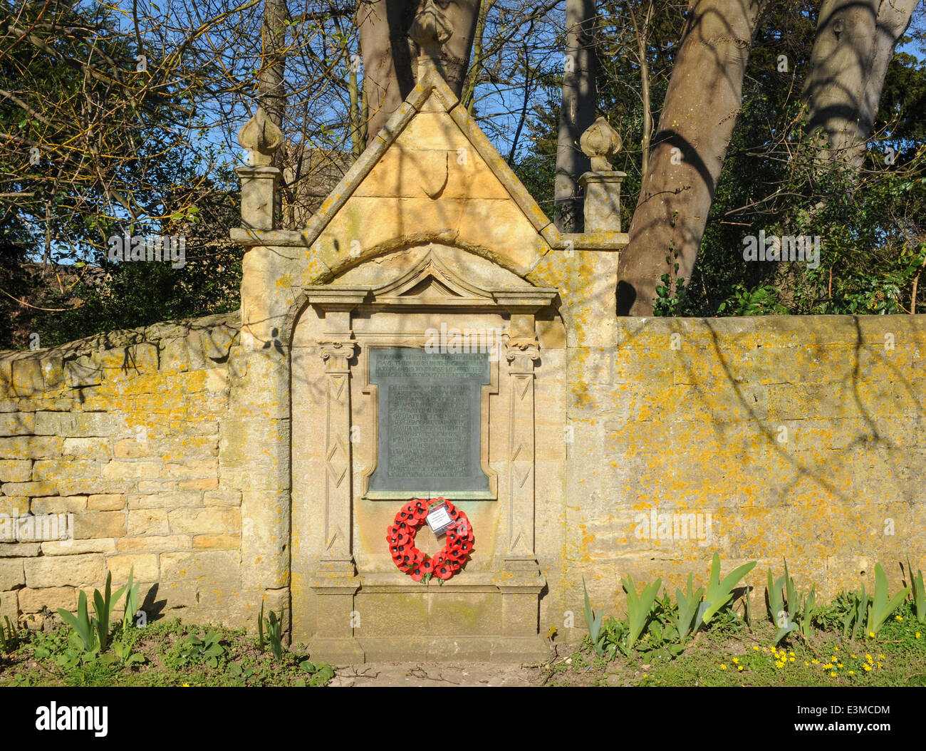 War Memorial in the Traditional Cotswold Village of Stanton, between Broadway and Winchcombe in Gloucestershire, England, UK Stock Photo
