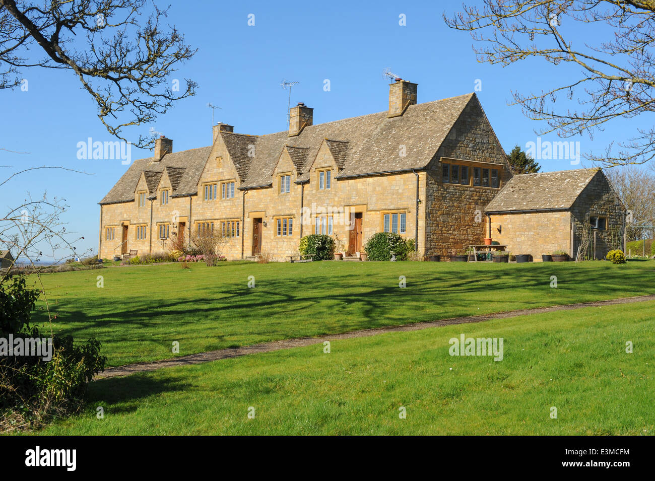 Traditional Cotswold Stone House in the Village of Stanton, between Broadway and Winchcombe in Gloucestershire, England, UK Stock Photo