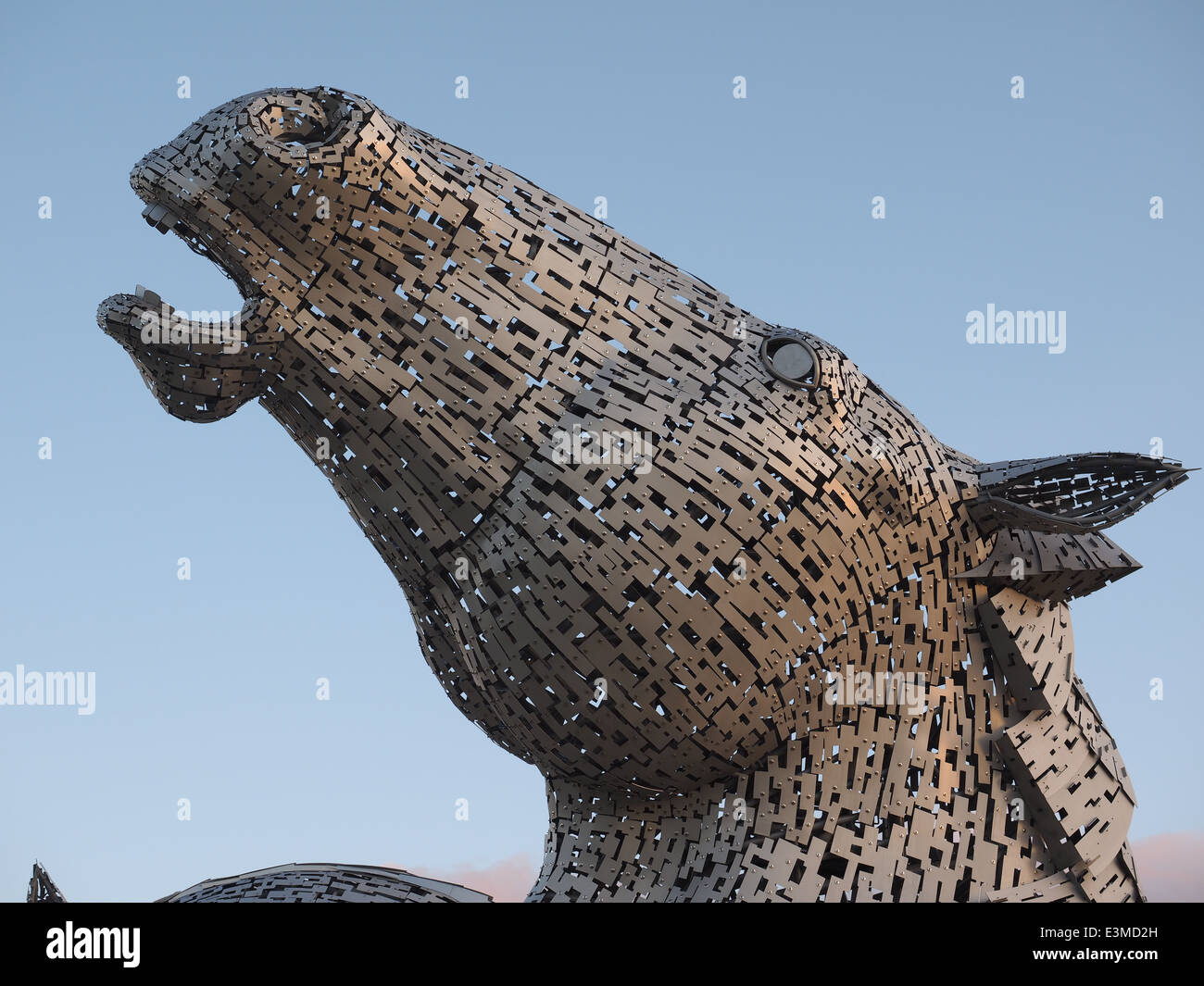 One of the magnificent Kelpies horse head sculptures, designed by Andy