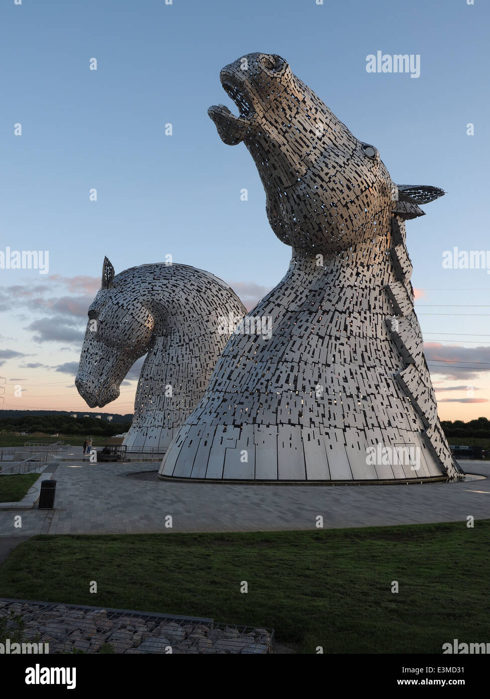 The magnificent Kelpies horse head sculptures, designed by Andy Scott