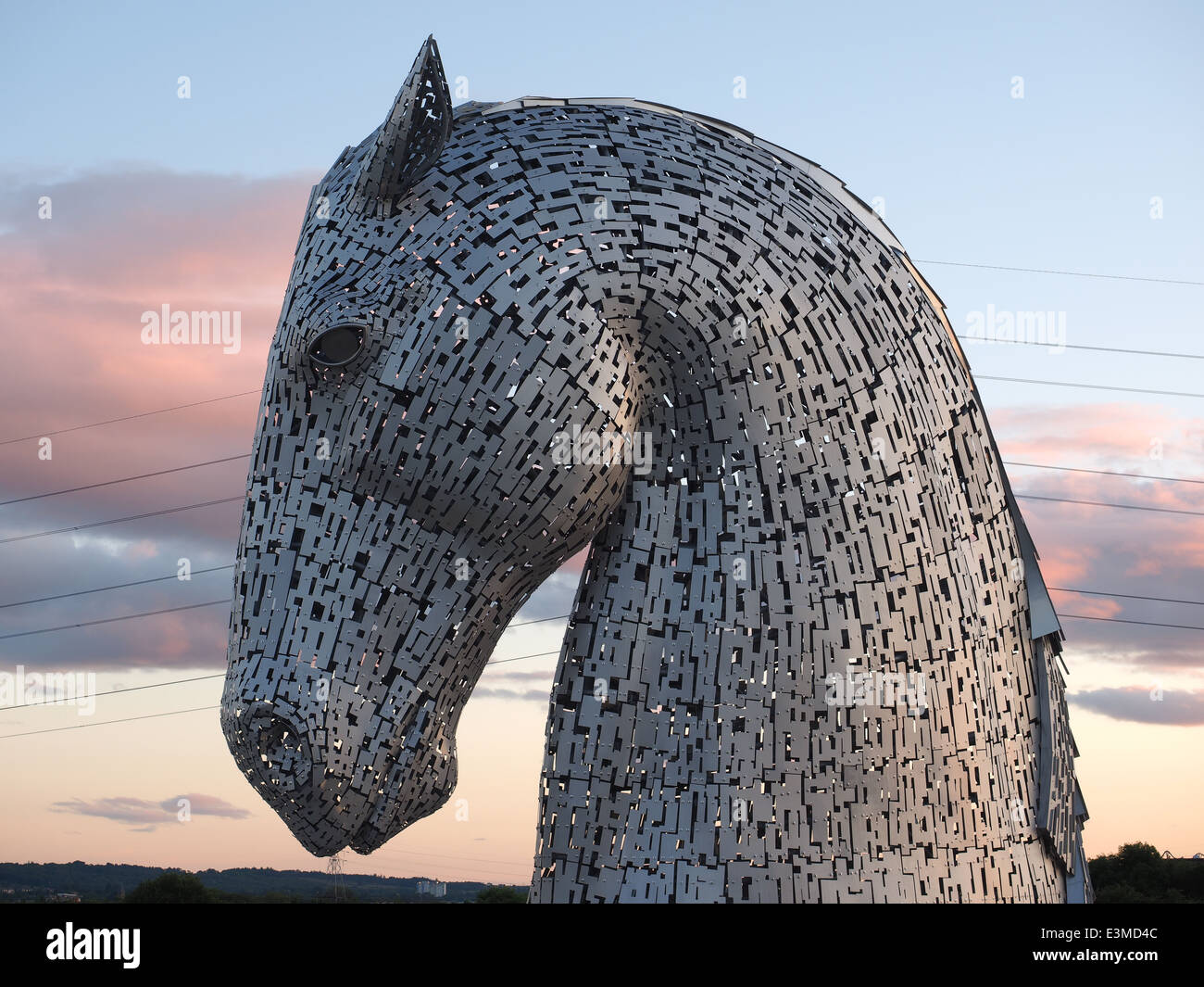 One of the magnificent Kelpies horse head sculptures, designed by Andy
