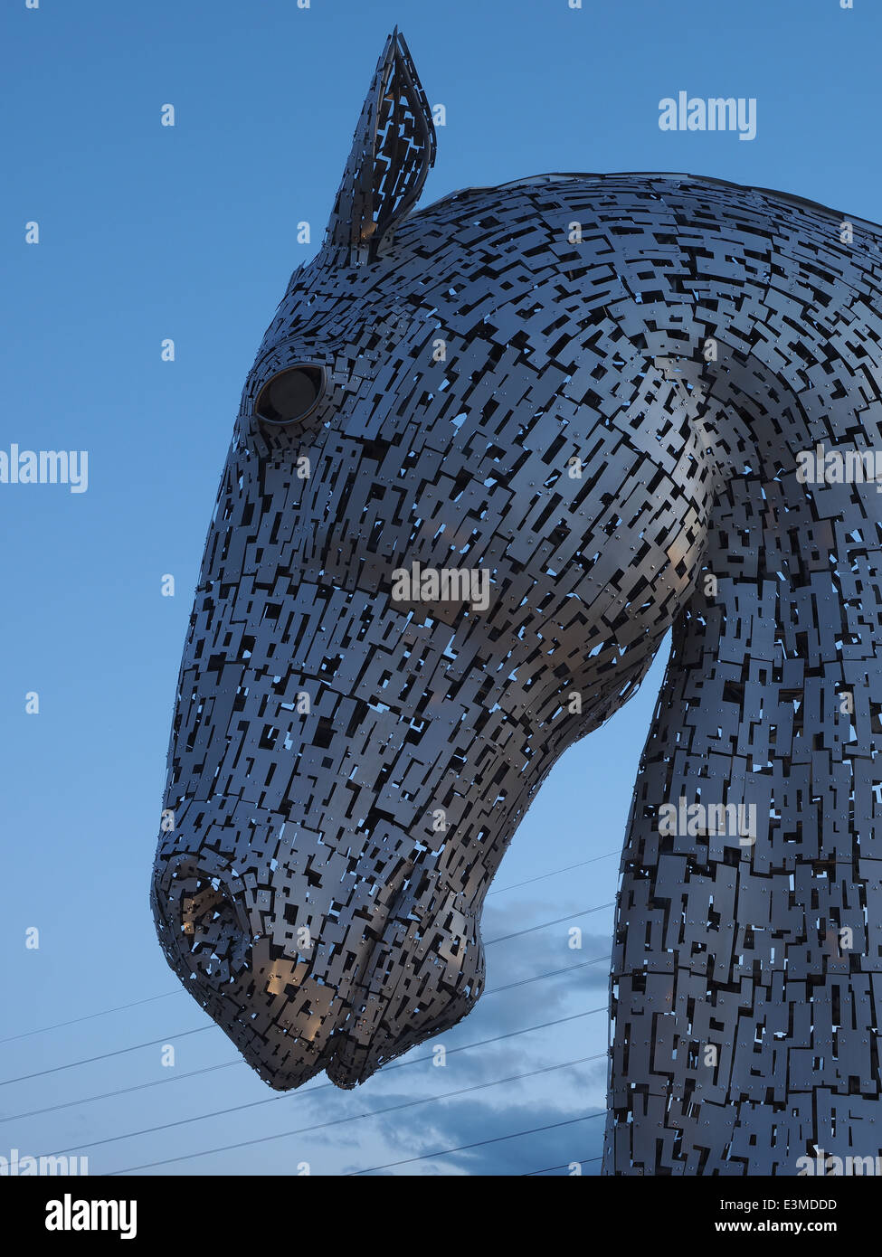 One of the magnificent Kelpies horse head sculptures, designed by Andy