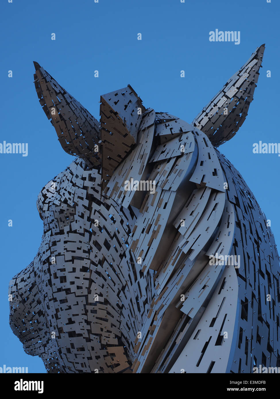 One of the magnificent Kelpies horse head sculptures, designed by Andy