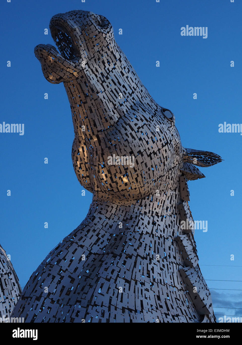 One of the magnificent Kelpies horse head sculptures, designed by Andy