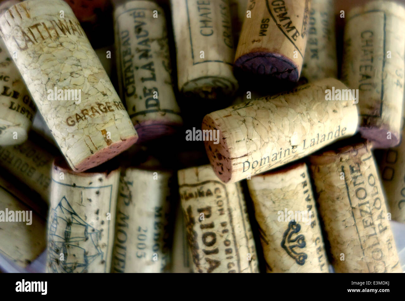 Wine bottle corks, London Stock Photo