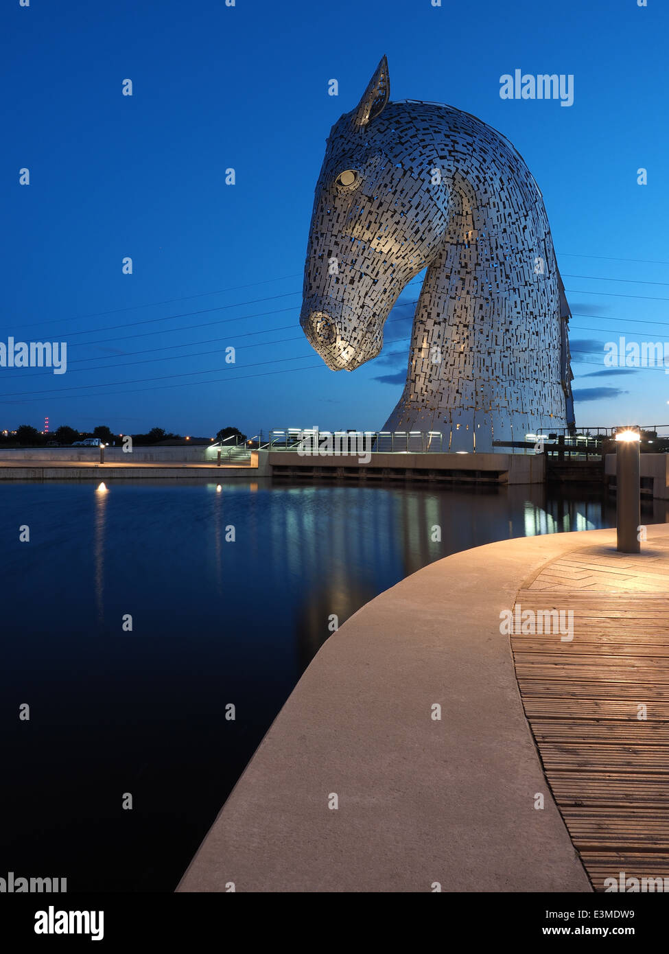 One of the magnificent Kelpies horse head sculptures, designed by Andy