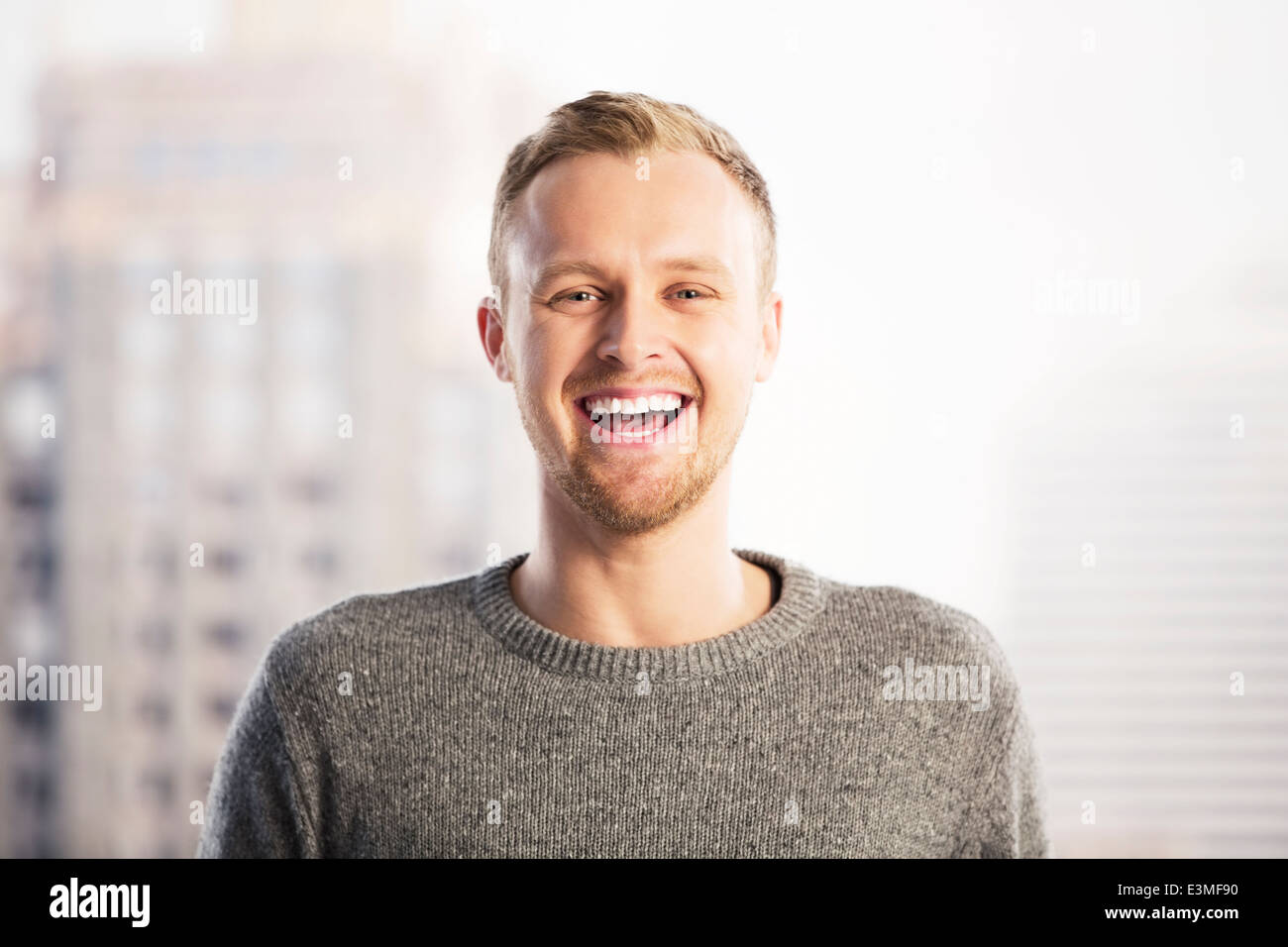 Portrait of laughing businessman Stock Photo
