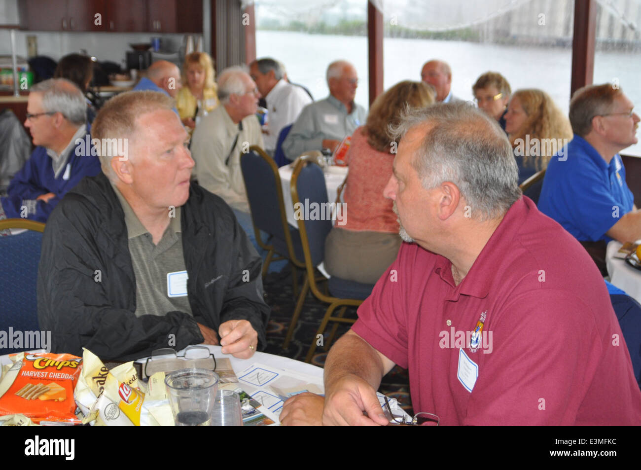 Jim Hodgson (right) with representative from Minnesota Pollution Control Agency. USFWS Photo. Stock Photo