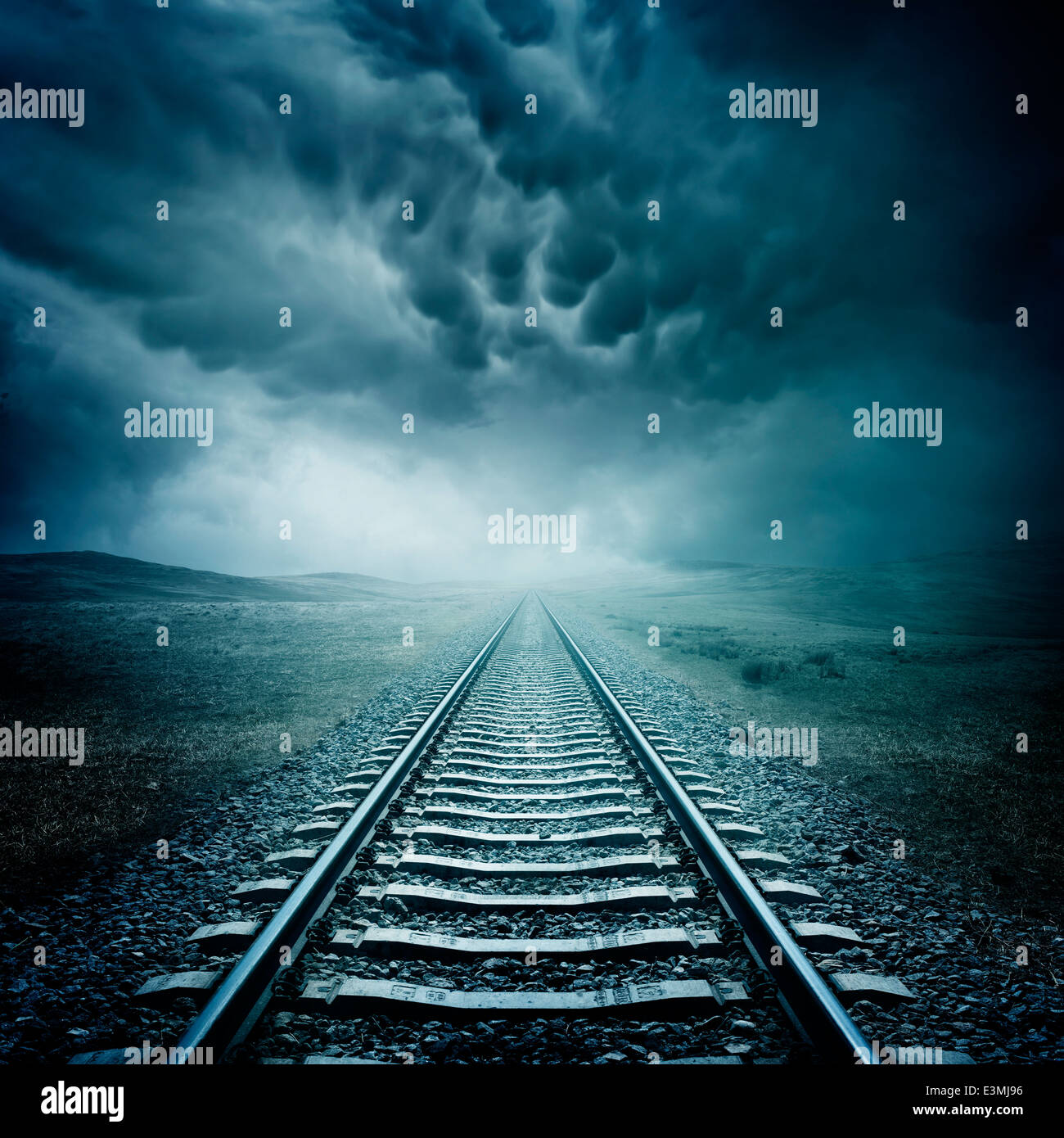 Railway Tracks. A long journey into the unknown... Stock Photo