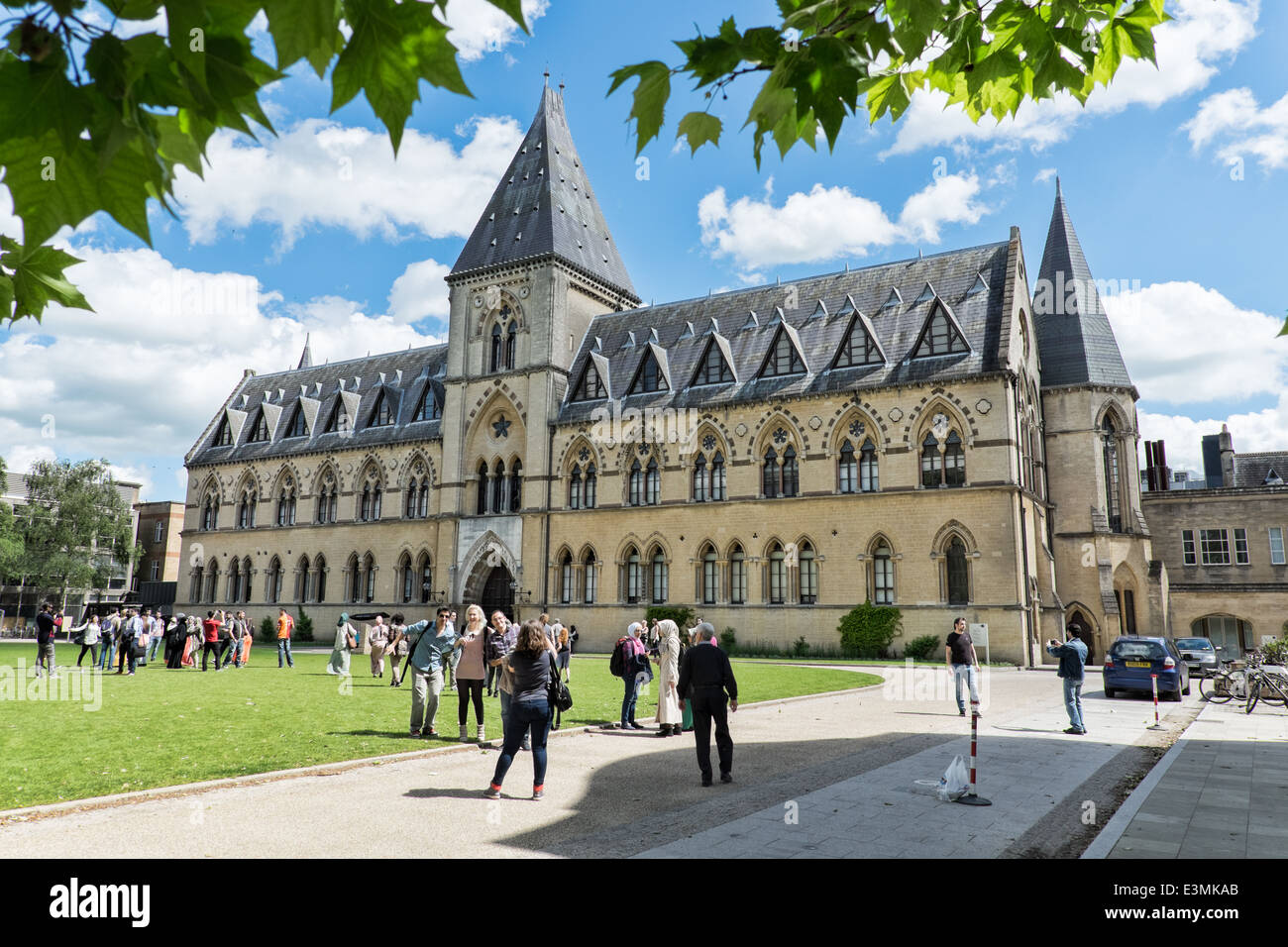 Tourists outside the front of the natural history museum in Oxford UK, Also the location of the Pitts Rivers Museum Stock Photo