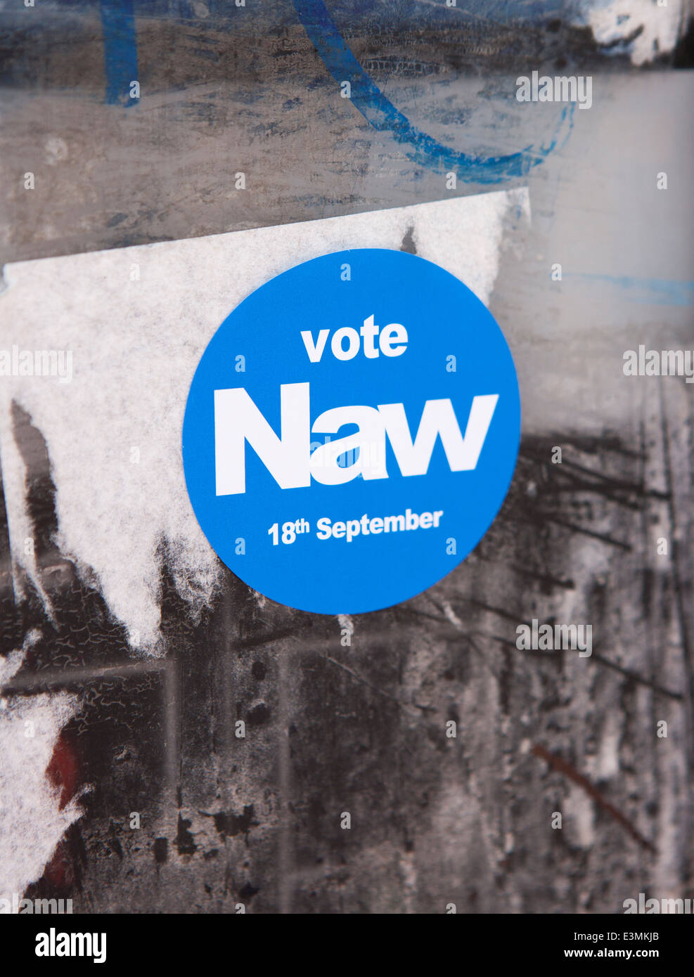 stickers adorning street furniture in glasgow for the no naw stock stickers campaign