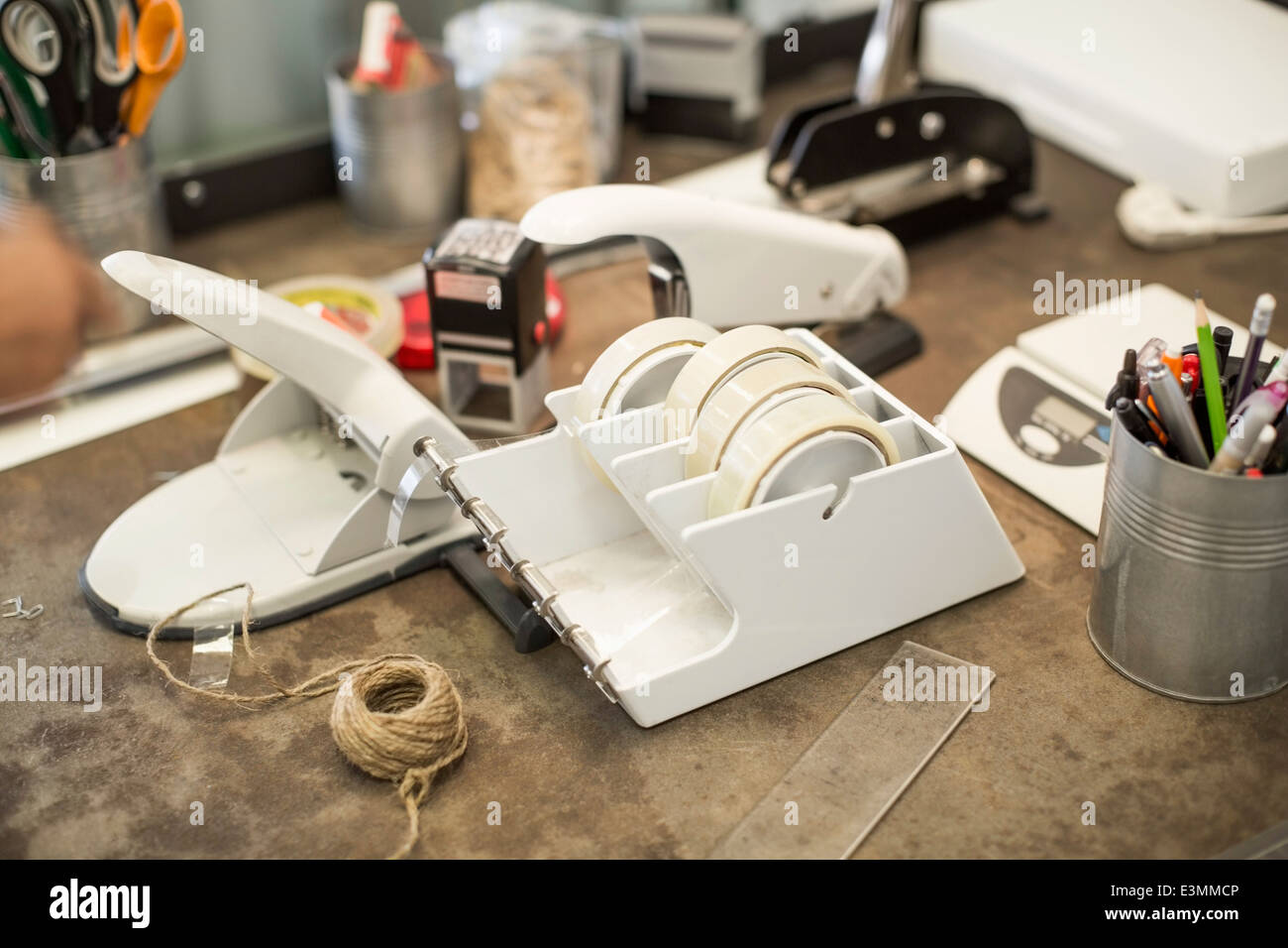 Office supply on desk in creative office Stock Photo Alamy