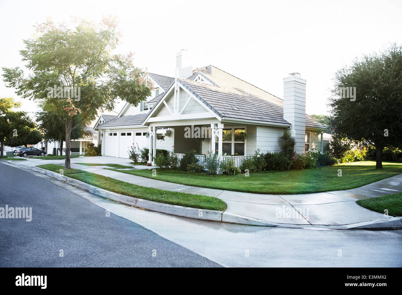 House and yard Stock Photo