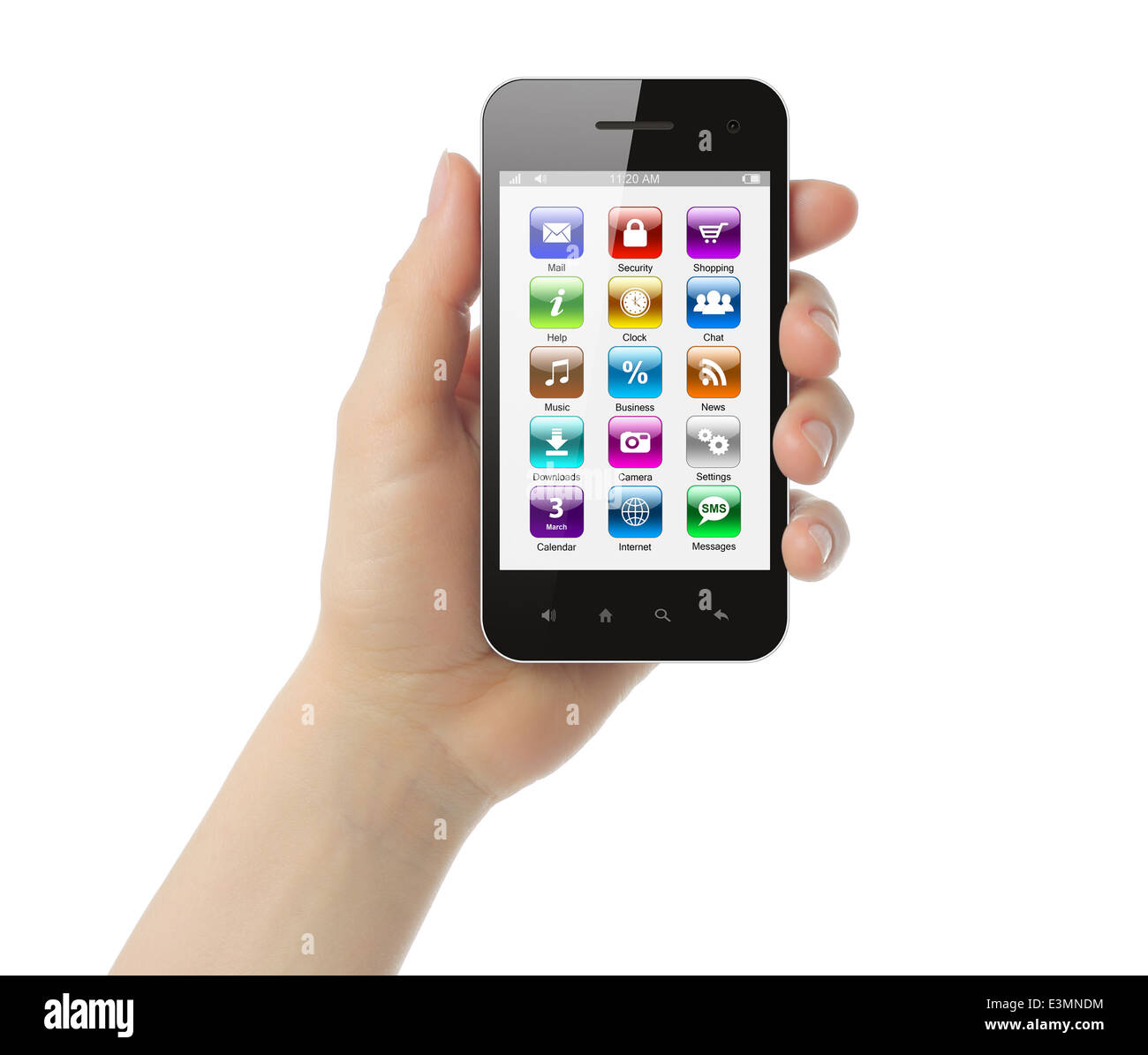 Hand touch pda icon hi-res stock photography and images - Alamy