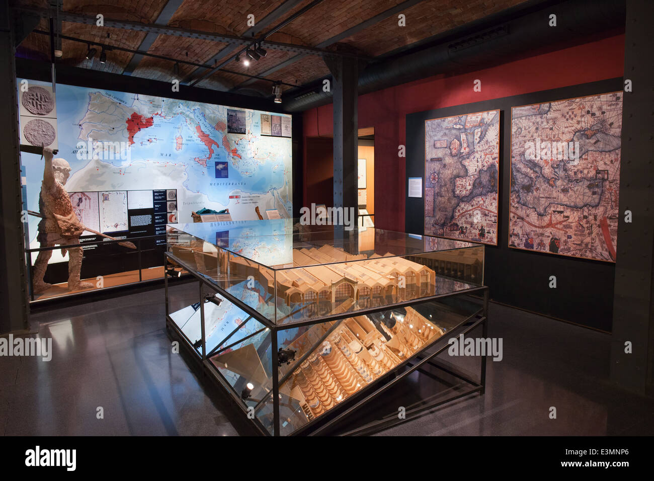 Exhibiton in Museum of the History of Catalonia in Barcelona, Spain. Stock Photo