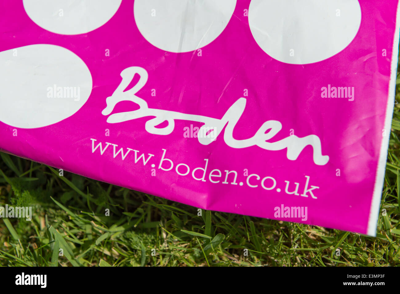 A delivery bag for clothing retailer Boden Stock Photo