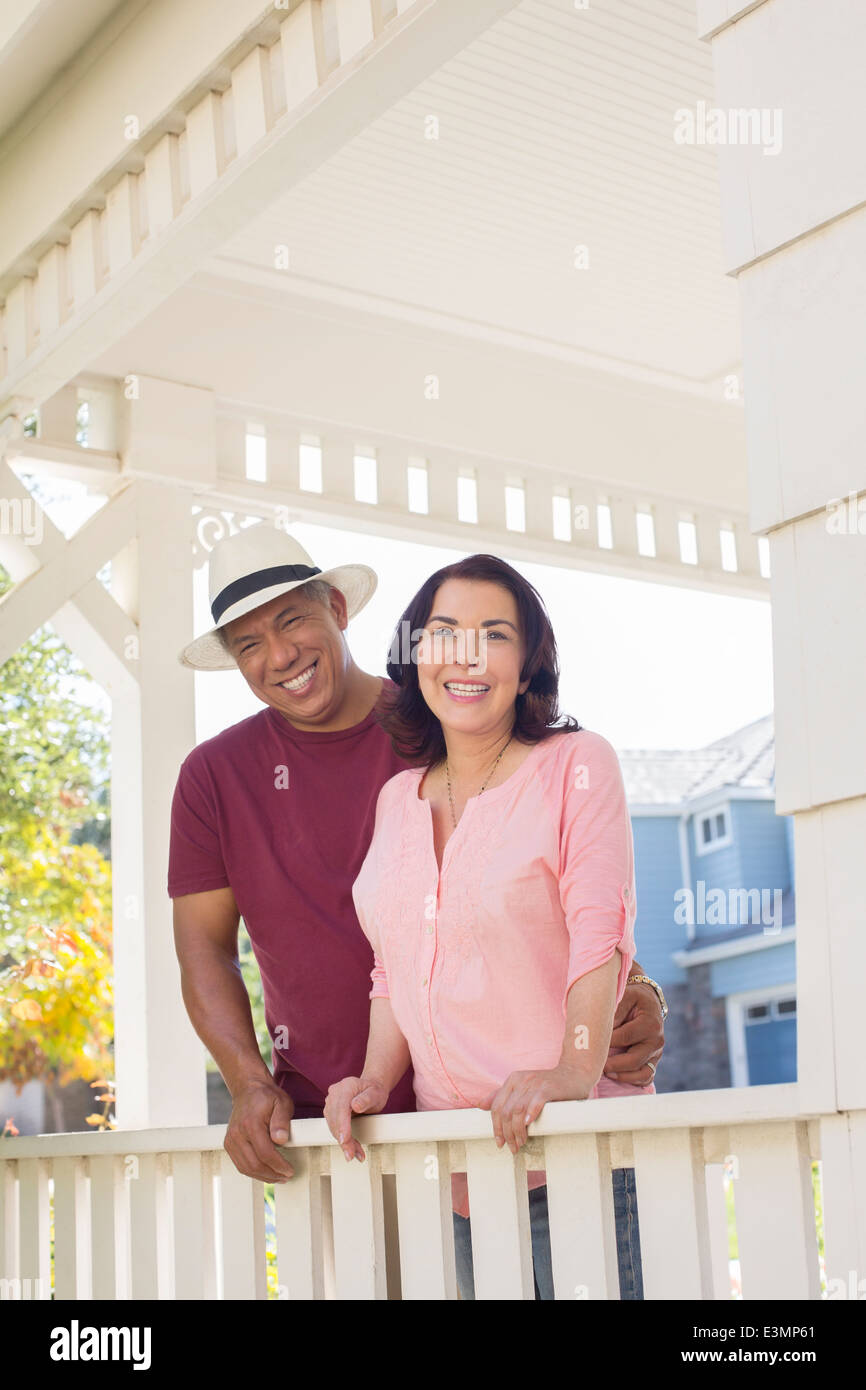 Portrait happy couple on porch hi-res stock photography and images - Alamy