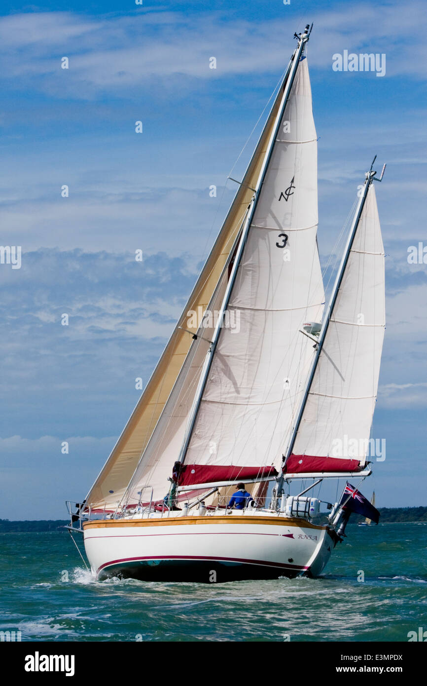 Sailing on The Solent at Cowes Week, Isle of Wight, GB Stock Photo