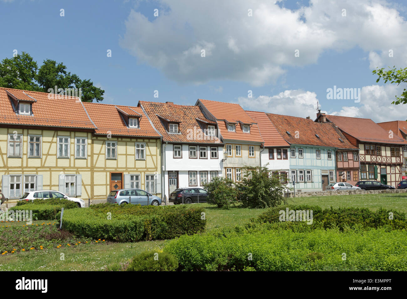 frame houses, Quedlinburg, Saxony Anhalt, Germany Stock Photo