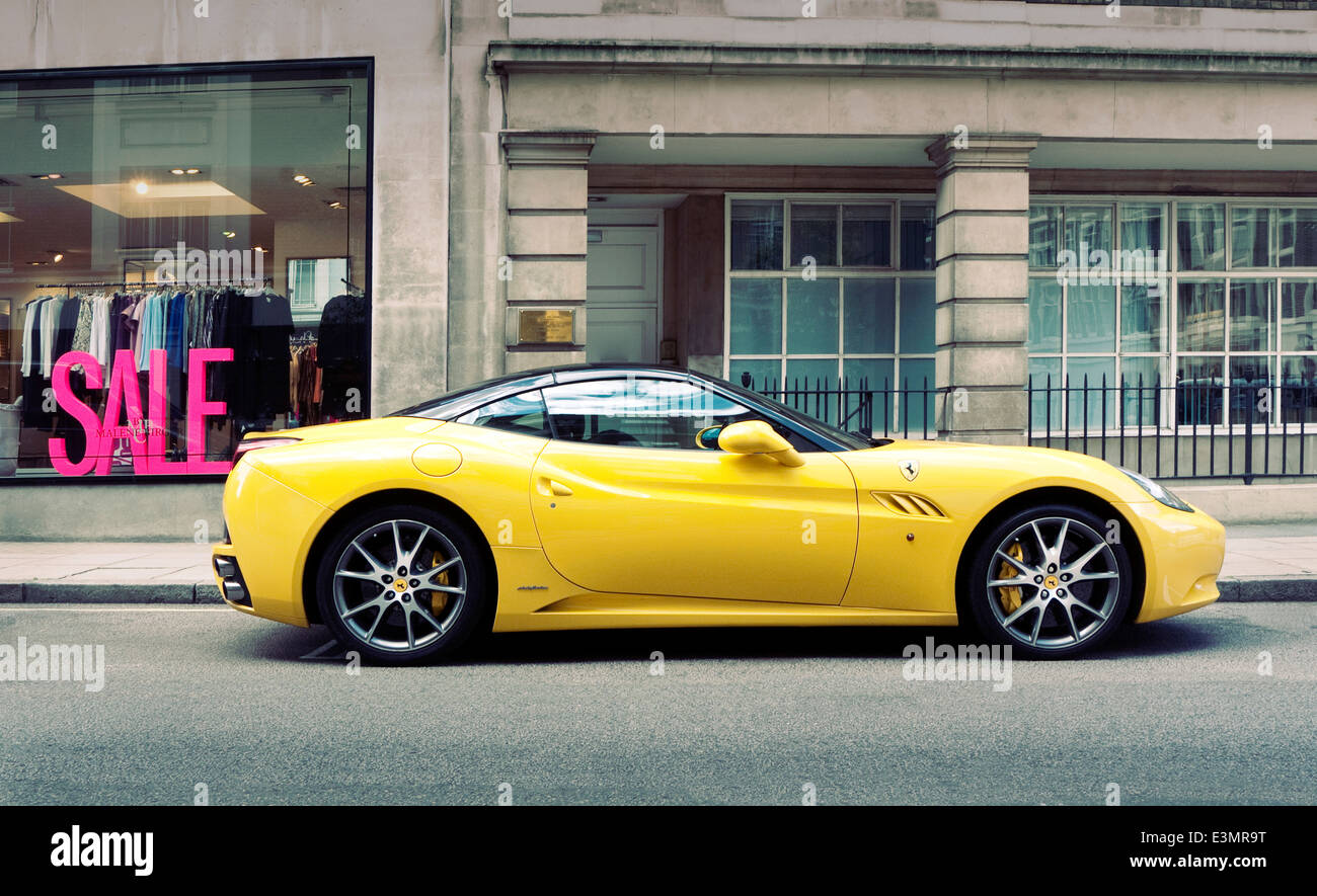 Ferrari California Spyder in Harley Street area of London Stock Photo