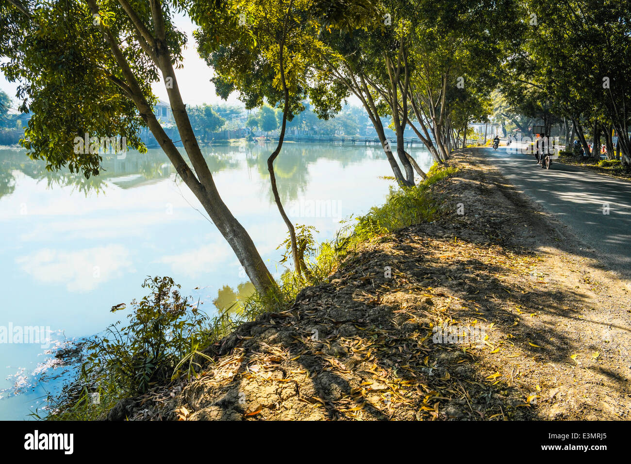 Road at Thazi pond, Nyaung Shwe, Myanmar, Asia Stock Photo